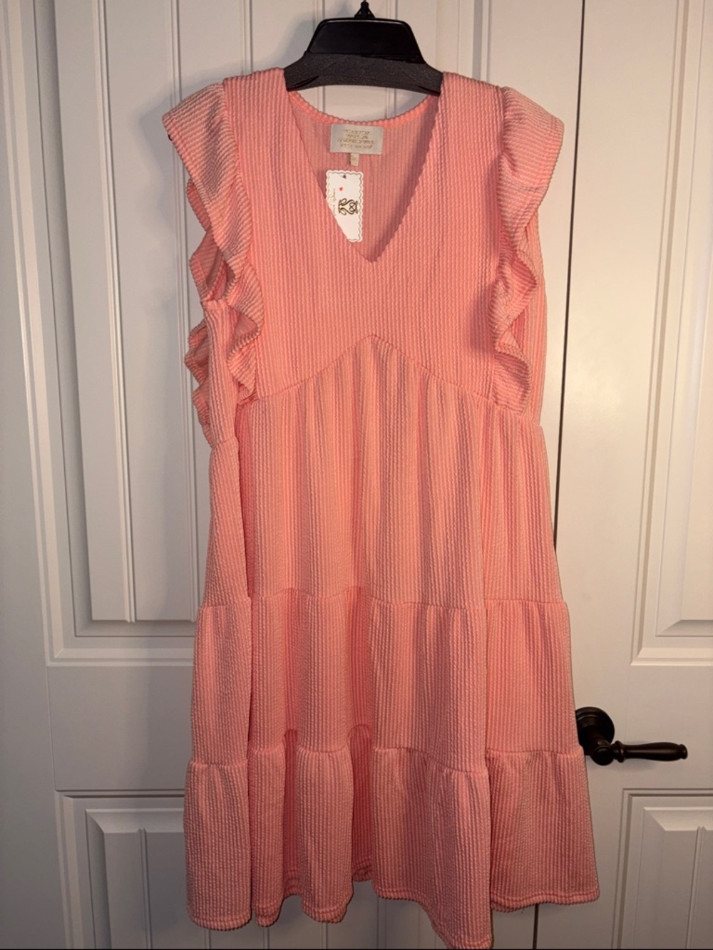 Pink Ruffle Tiered Dress - Simply Southern